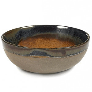 Салатник «Серфис»; керамика; D=13,H=5см; серый, коричневый 