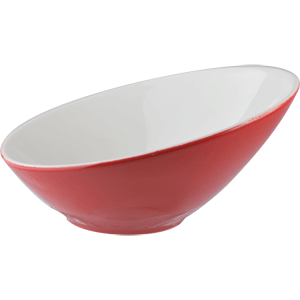 Салатник «Фиренза ред»; материал: фарфор; 340 мл; диаметр=180, высота=85 мм; красный, белый