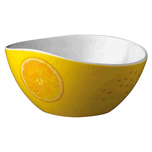 Салатник; пластик; диаметр=15, высота=7.5 см.; желтый , белый
