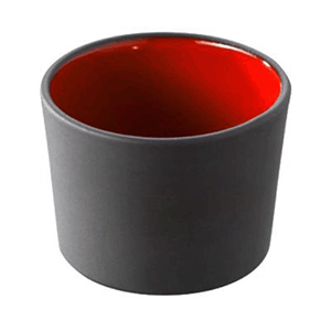Форма для запекания; материал: фарфор; 150 мл; диаметр=7.5, высота=5 см.; цвет: черный, красный