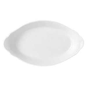 Блюдо для запекания овальное «Симплисити вайт»; материал: фарфор; высота=4, длина=19.5, ширина=11 см.; белый