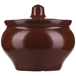Горшок для запекания «Шоколад»; фарфор; 500мл; D=11.5,H=11.5см; темно-коричневая
