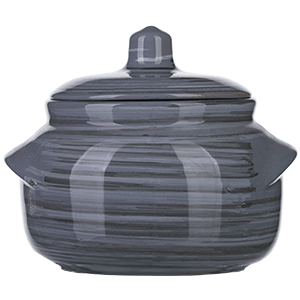 Горшок для запекания «Пинки»; керамика; 600мл; D=14см; серый