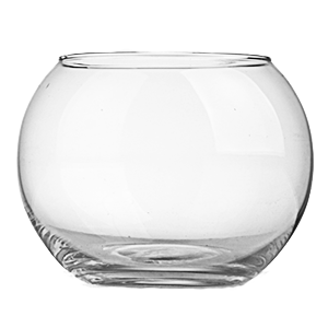 Ваза-шар; стекло; диаметр=30, высота=24, ширина=19 см.; прозрачный