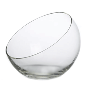 Ваза-шар косой срез; стекло; диаметр=26 см.;1,75л, прозрачный