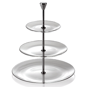 Этажерка 3-х ярусная для десерта «Фул мун» диаметр=15/21/28 см.; материал: алюминий, стекло; высота=33 см.