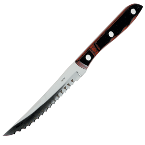 Нож для стейка; сталь нержавеющая; длина=22/11, ширина=1 см.; металлический