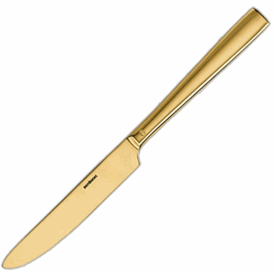 Нож столовый «Флэт»;  сталь нержавеющая;  ,L=23,6см;  золотой