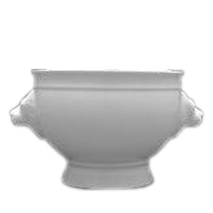 Супница, Бульонница (бульонная чашка) «Лео»; материал: фарфор; 580 мл; диаметр=12, высота=10.3, длина=15.5 см.; белый