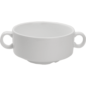 Супница, Бульонница (бульонная чашка) «Кунстверк»; материал: фарфор; 300 мл; диаметр=11, высота=5.5, длина=14.5 см.; белый