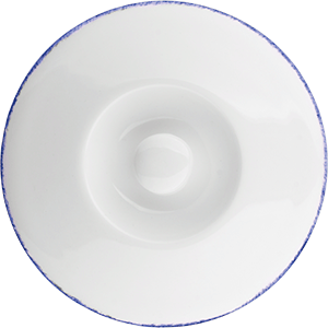 Крышка для бульонной чашки «Блю дэппл»; фарфор; D=13.5,H=2,L=18.5см; белый, синий