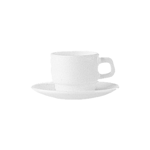 Чашка кофейная «Ресторан»; стекло; 100 мл; диаметр=60, высота=50, длина=75 мм; белый