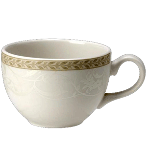 Чашка кофейная «Антуанетт»; материал: фарфор; 85 мл; диаметр=6.5, высота=5, длина=8.5 см.; белый,оливковый