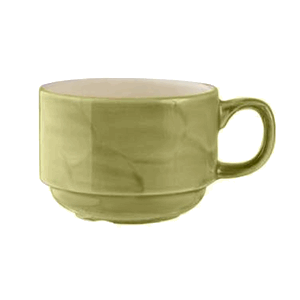 Чашка кофейная «Феннель»; материал: фарфор; 100 мл; диаметр=6.5, высота=5, длина=8.5 см.; зеленый,бежевая