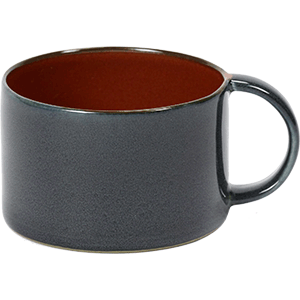 Чашка кофейная; керамика; D=8,H=5.1см; коричневый ,синий