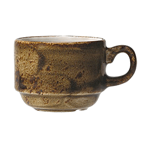 Чашка чайная «Крафт»; материал: фарфор; 225 мл; диаметр=8, высота=6, длина=11 см.; коричневый