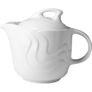 Чайник с крышкой «Мелодия»; материал: фарфор; 1.18л; диаметр=22.9, высота=15.7, ширина=21.5 см.; белый