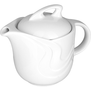 Чайник с крышкой «Атлантис»; материал: фарфор; 400 мл; высота=11, длина=19, ширина=11.5 см.; белый