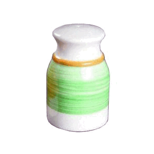 Перечница «Рио Грин»; материал: фарфор; диаметр=4, высота=7 см.; цвет: белый, зеленый