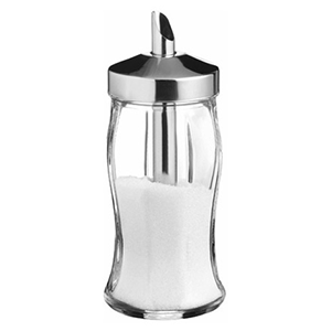 Сахарница-дозатор; стекло,металл; 260 мл; прозрачный