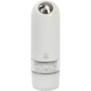 Мельница для соли электрическая (батарейки); акрил; высота=17 см.; белый