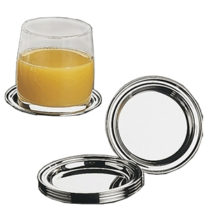 Подставка для стакана (6 штук); сталь нержавеющая; диаметр=10 см.