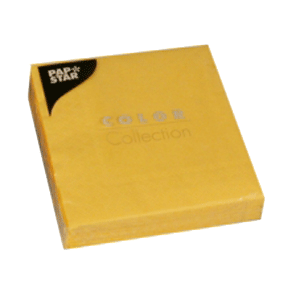 Салфетки 3х-слойные 25*25 см. (20 штук); бумажные салфетки; высота=2, длина=13, ширина=13 см.; желтый
