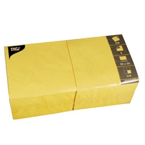 Салфетки 3х-слойные 33*33 см. (250 штук); бумажные салфетки; высота=11, длина=33, ширина=17 см.; желтый