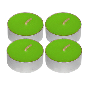 Свечи «Таблетки» (100 штук); воск,материал: алюминий; диаметр=4, высота=4, длина=4 см.; зеленый