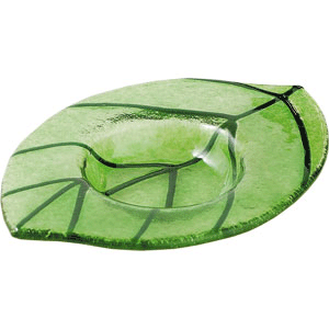 Подсвечник «Лиф»; стекло; диаметр=45, высота=72, длина=124, ширина=90 мм; зеленый