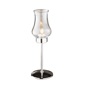 Лампа настольная пламеобразная; хромированный, стекло; диаметр=11, высота=32 см.