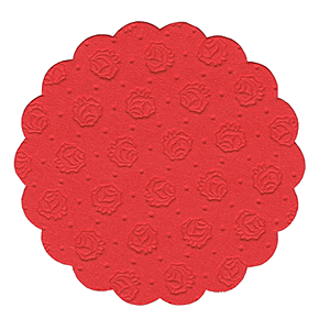 Настольные подкладки 9-слойная (20 штук); бумажные салфетки; диаметр=9 см.; красный