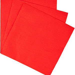 Салфетки «Папирус» 33*33 см. (300 штук); бумажные салфетки; высота=12, длина=33, ширина=16.5 см.; красный