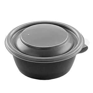 Контейнер для подачи еды (подходит для микроволновой печи ) (500 штук); полипропилен; 375 мл; диаметр=13, высота=5 см.; цвет: черный