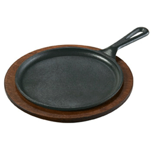 Сковорода для фахитос; чугун; диаметр=210, высота=15, длина=330 мм; цвет: черный