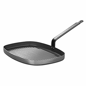 Сковорода-гриль прямоугольная; цвет: черный сталь; высота=16, длина=50/23, ширина=38.5 см.; серый