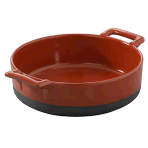 Сковорода порционная для запекания «Эклипс»; материал: фарфор; 290 мл; диаметр=12, высота=5 см.; красный, цвет: черный