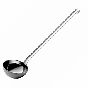 Половник; сталь; 120 мл; диаметр=9, высота=3, длина=36 см.; металлический