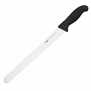 Нож для тонкой нарезки; сталь нержавеющая,пластик; длина=43/30, ширина=3 см.; цвет: черный