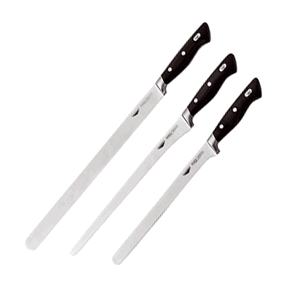 Нож рыбный для тонкой нарезки; сталь нержавеющая,пластик; длина=455/320, ширина=20 мм; цвет: черный