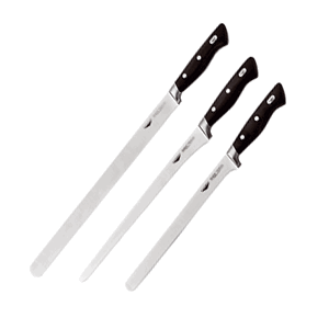 Нож для тонкой нарезки; сталь нержавеющая,пластик; длина=51/37, ширина=3 см.; цвет: черный