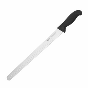 Нож для тонкой нарезки; сталь нержавеющая,пластик; длина=49/36, ширина=3 см.; цвет: черный