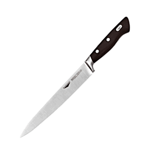 Нож для нарезки мяса; сталь нержавеющая,пластик; длина=400/260, ширина=31 мм; цвет: черный