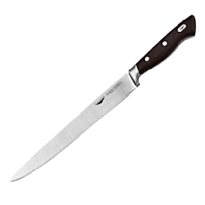 Нож для нарезки мяса; сталь нержавеющая,пластик; длина=455/310, ширина=30 мм; цвет: черный