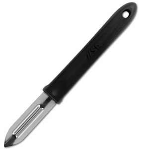 Нож для чистки овощей; сталь, пластик; длина=18, ширина=1.6 см.; металлический, цвет: черный