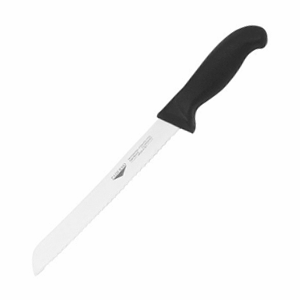Нож для хлеба; сталь, пластик; длина=345/210, ширина=25 мм; цвет: черный