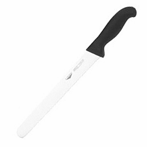 Нож для хлеба; сталь, пластик; длина=38/25, ширина=3 см.; цвет: черный