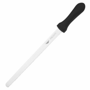 Нож кондитерский; сталь, пластик; длина=43/30, ширина=2 см.; цвет: черный