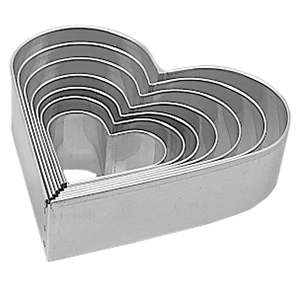 Набор резаков «Сердце» диаметр=4-13.8 см. (8 штук); металл