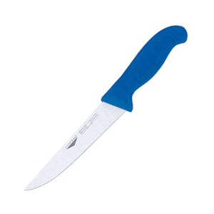 Нож для обвалки мяса; сталь; длина=29/16, ширина=3 см.; синий